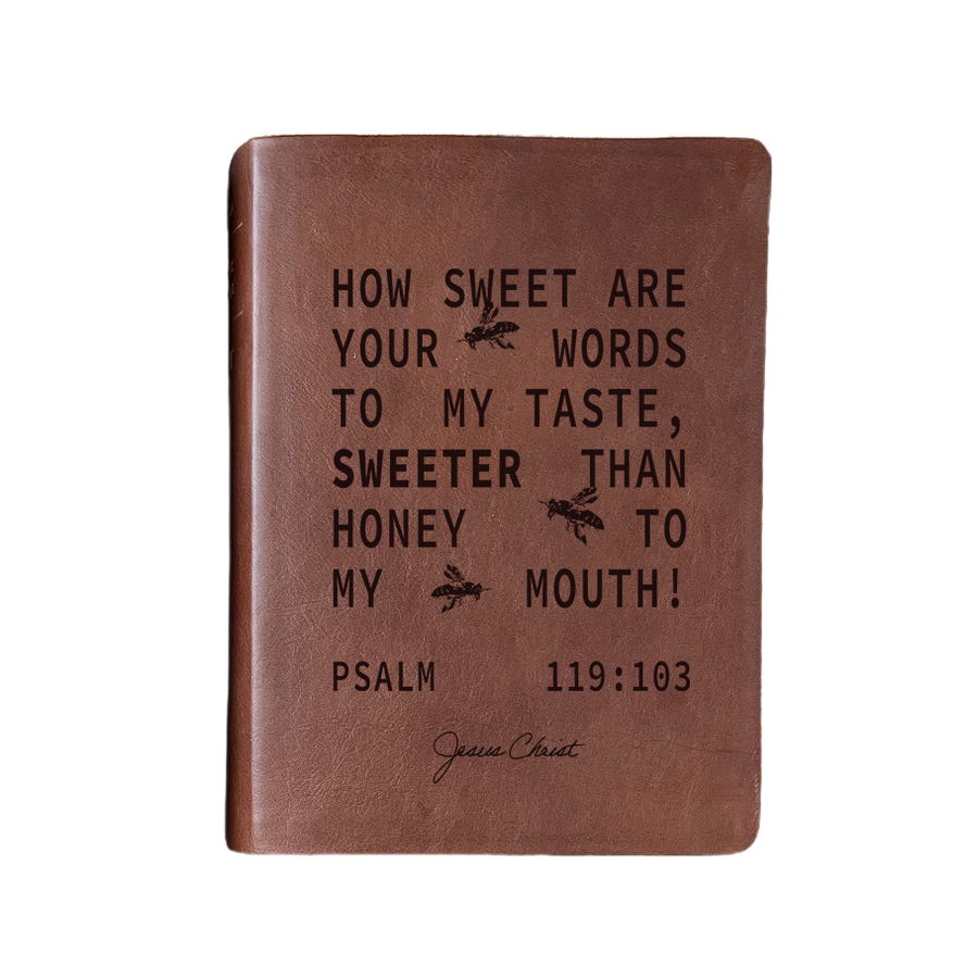 "SWEETER THAN HONEY" BIBLE WITH CUSTOM NAME
