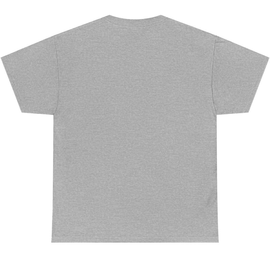 A light gray heather short-sleeve t-shirt shown from the back, laid flat against a solid white background.