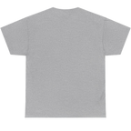 A light gray heather short-sleeve t-shirt shown from the back, laid flat against a solid white background.