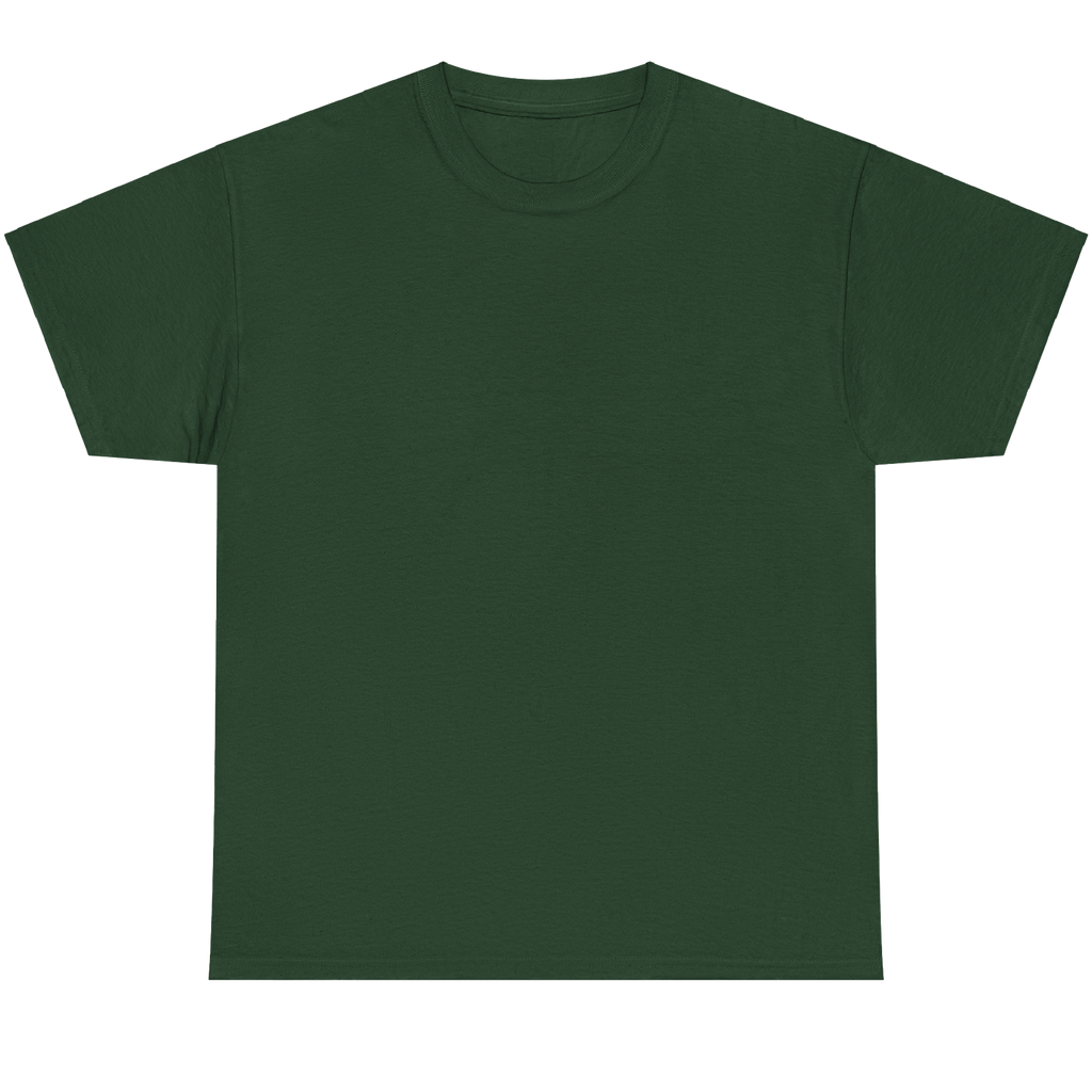 A dark forest green short-sleeve crewneck t-shirt displayed flat against a solid white background.