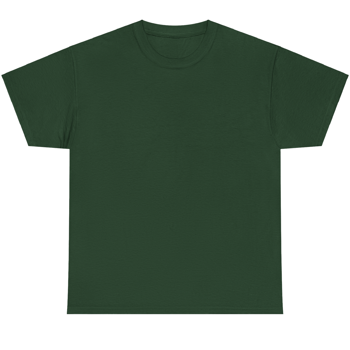 A dark forest green short-sleeve crewneck t-shirt displayed flat against a solid white background.