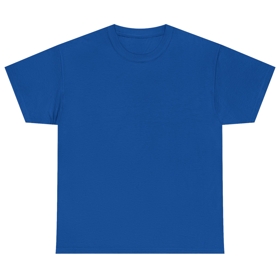 A solid royal blue short-sleeve crewneck t-shirt displayed flat against a plain white background.