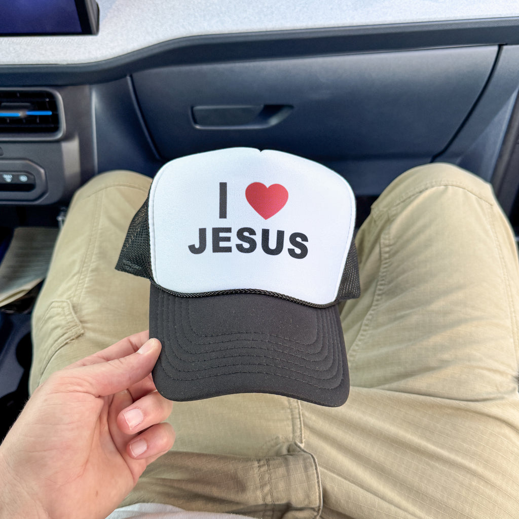 "I LOVE JESUS" UNISEX FOAM TRUCKER HAT