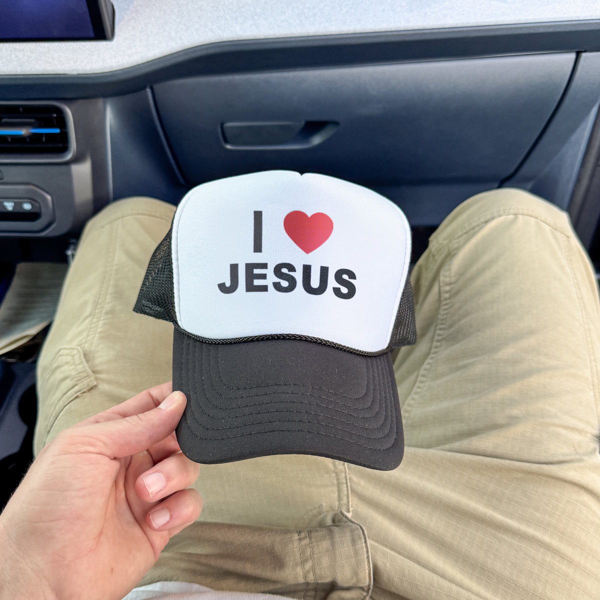 "I LOVE JESUS" UNISEX FOAM TRUCKER HAT